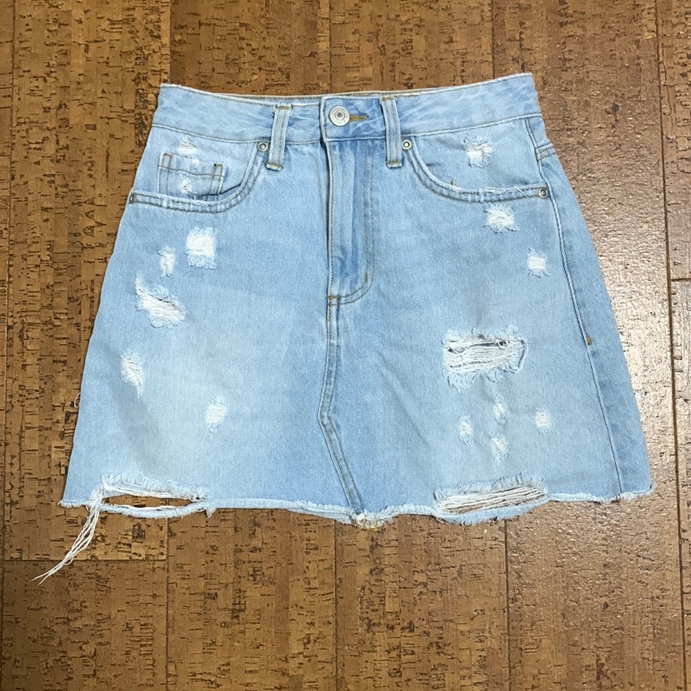 Blue notes denim jean skirt
